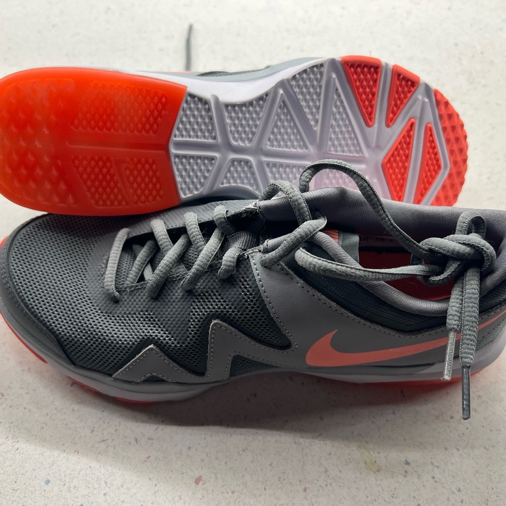 Nike Gray and Orange Athletic Shoes